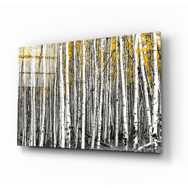Staklena slika insigne žuta šuma, 110 x 70 cm