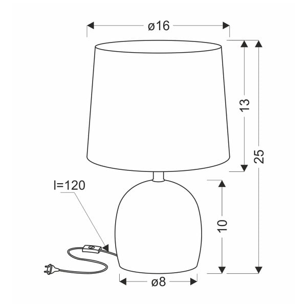 Svijetlo siva stolna lampa s tekstilnim sjenilom (visina 25 cm) Adelina – Candellux Lighting-image-2