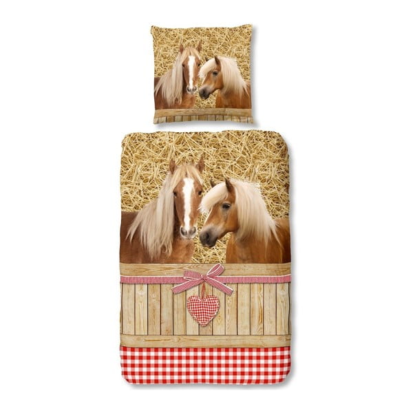 Dječja flanel pamučna posteljina na krevetu za jednu osobu od čistog pamuka Good Morning Lovely, 140 x 200 cm