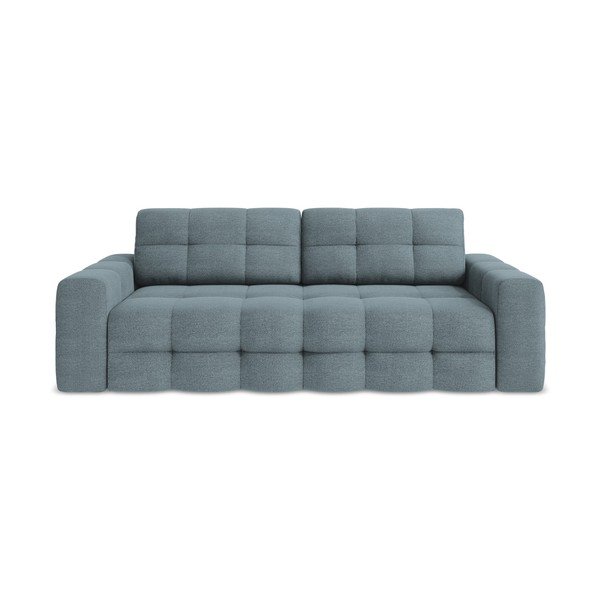 Plava sklopiva sofa od bouclé tkanine 255 cm Milu – Makamii