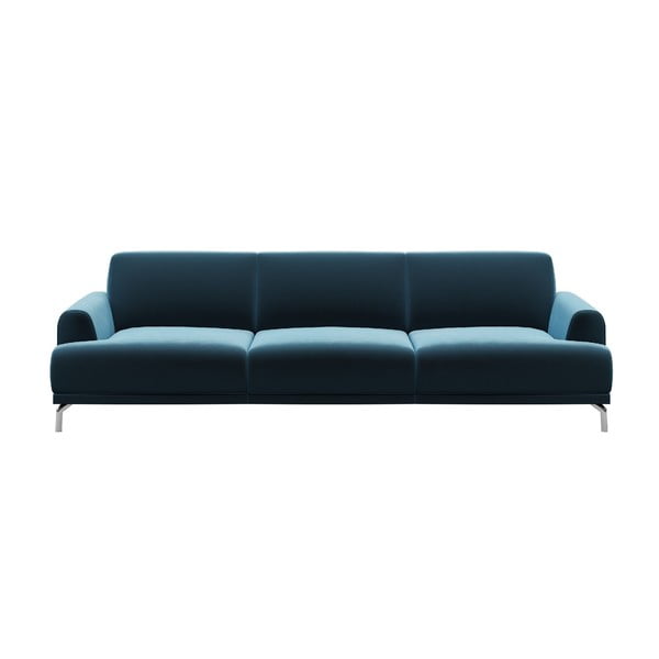 Plava sofa od baršuna MESONICA Puzo, 240 cm