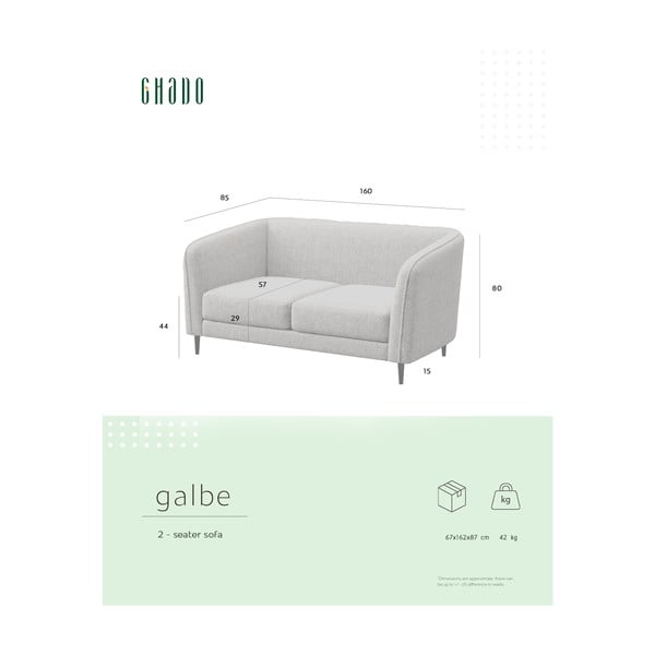 Svijetlo siva sofa 160 cm Galbe – Ghado-image-4