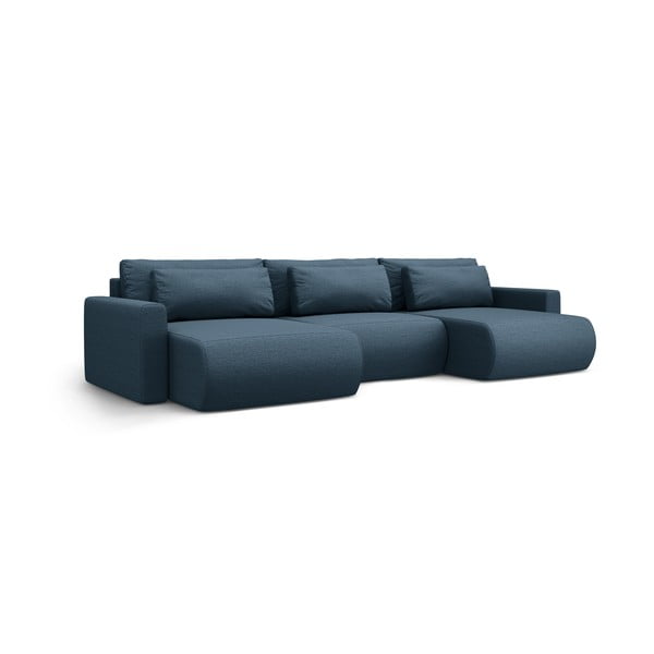 Tamno plava sklopiva/s prostorom za odlaganje kutna garnitura (u obliku slova "U") Belfast – Cosmopolitan Design-image-4