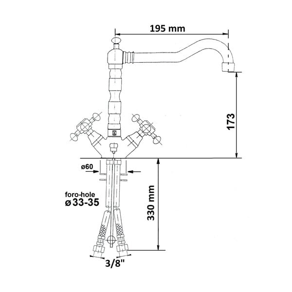 Stojeća slavina za umivaonik u brončanoj boji Antea – Sapho-image-4
