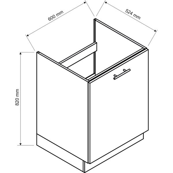 Kuhinjski ormarić za sudoper (širina 60 cm) Kai – STOLKAR-image-1