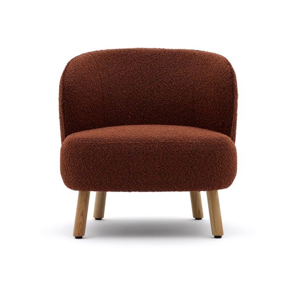 Fotelja od bouclé tkanine boja terakote Ulit – Kave Home-image-2