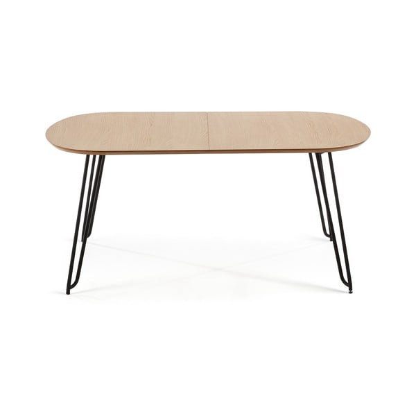 Proširiv blagovaonski stol u dekoru hrasta u prirodnoj boji 100x170 cm Novac – Kave Home-image-2