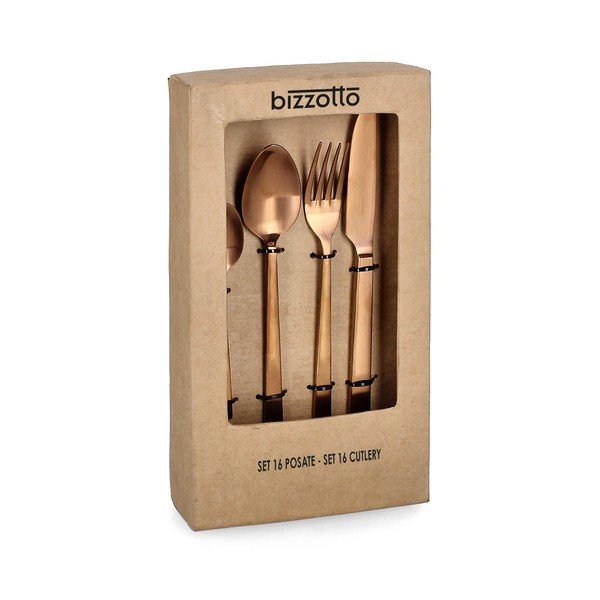 Pribor 16 kom od nehrđajućeg čelika u bakrenoj boji za 4 osobe Hestia – Bizzotto-image-1