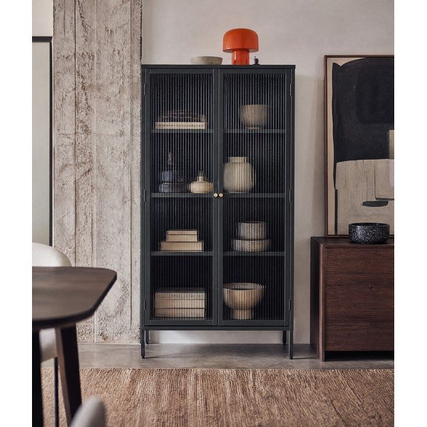 Tamno zelena metalna vitrina 90x190 cm Bronco - Unique Furniture-image-3
