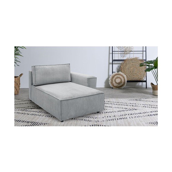 Svijetlo siva modularna sjedeća garnitura od samta (s desnim kutom) Nihad modular – Bobochic Paris-image-1