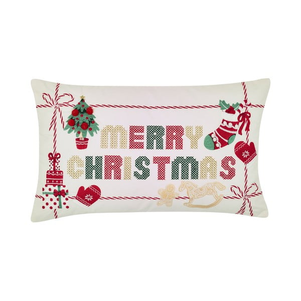 Pamučan ukrasni jastuk s božićnim motivom 30x50 cm Merry Christmas Cross Stitch – Catherine Lansfield