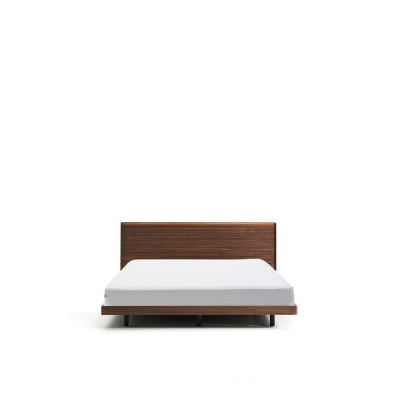 Smeđi bračni krevet od masivne breze s podnicom 180x200 cm Norlen – Kave Home-image-3