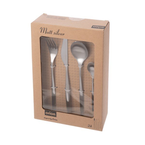 Pribor 24 kom od nehrđajućeg čelika u srebrnoj boji – Orion-image-4