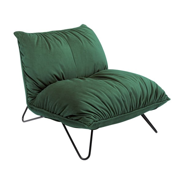 Zelena baršunasta fotelja Port Pino – Kare Design