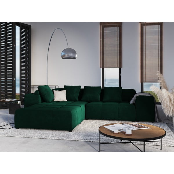 Zeleni baršunasti jastuk za modularnu sofu Rome Velvet - Cosmopolitan Design-image-3