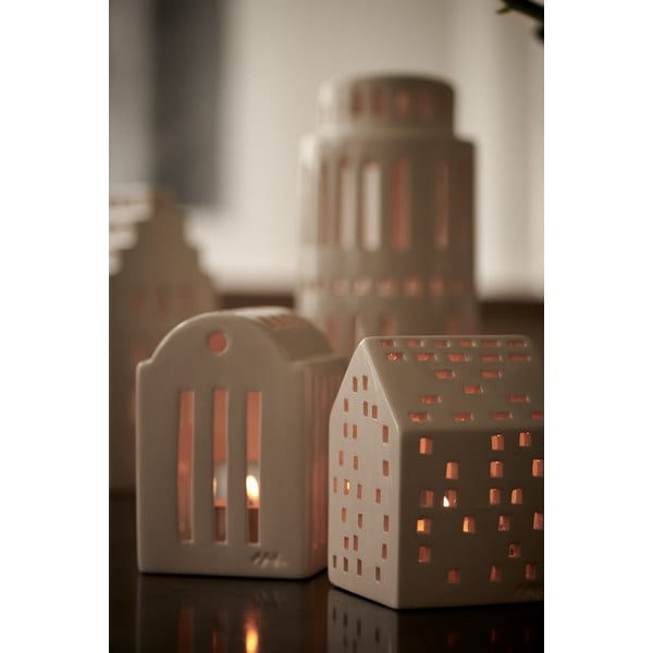 Bijeli keramički svijećnjak Kähler Design Urbania Lighthouse Smithy-image-3