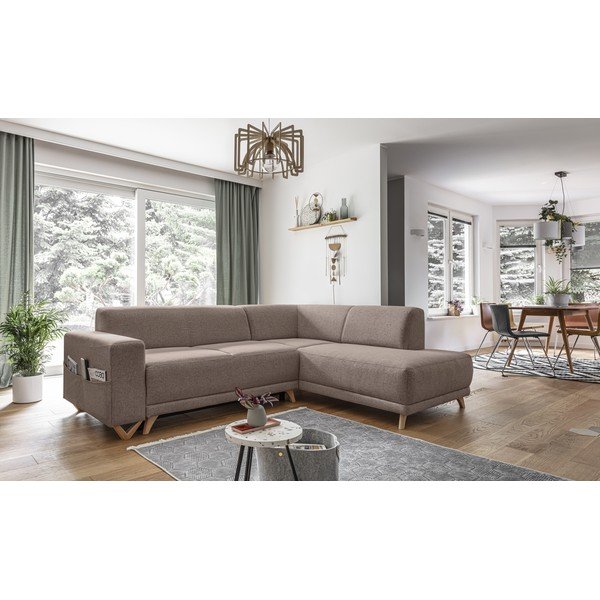 Smeđa sklopiva/s prostorom za odlaganje kutna garnitura (s desnim kutom/u obliku slova L) Classy Sophie – Miuform-image-3