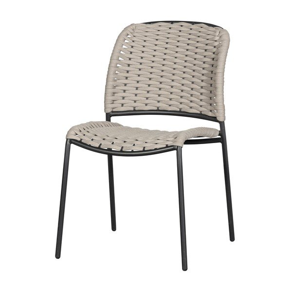 Crne/bež metalne vrtne stolice u setu 2 kom Taku – Exotan