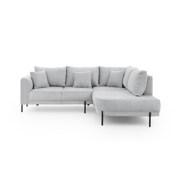 Svijetlo siva kutna garnitura od šenila (s desnim kutom/u obliku slova L) Mauris  – Ropez