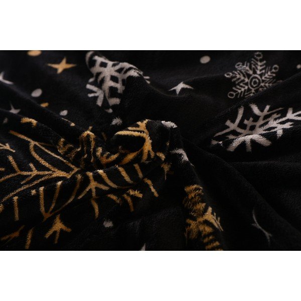 Crna posteljina za krevet za jednu osobu od mikropliša 140x200 cm – My House-image-1