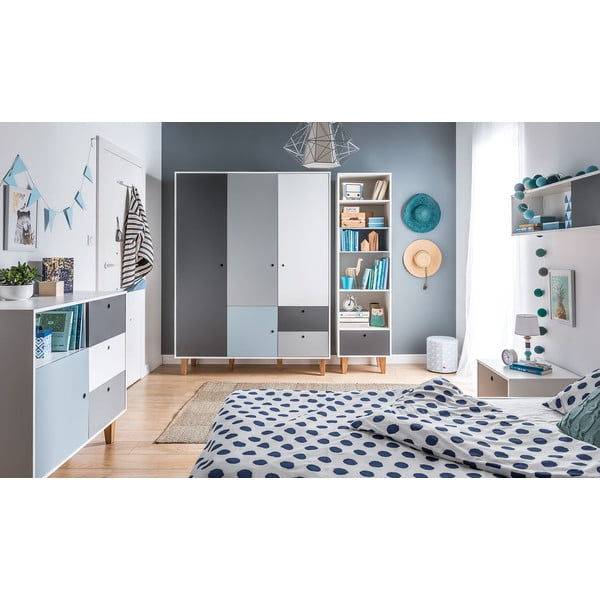 Bijelo-siva komoda s plavim detaljima Vox Concept-image-1