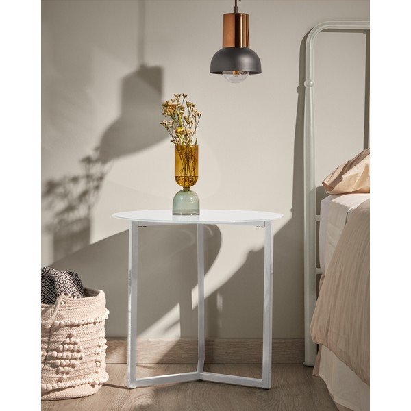Bijeli stolić Kave Home Marae, ⌀ 50 cm-image-2