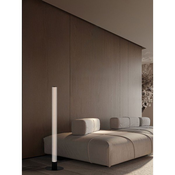 Mat crna LED stojeća svjetiljka aluminijska s mogućnosti zatamnjivanja sa staklenim sjenilom (visina 130 cm) Glovia – Nova Luce-image-3