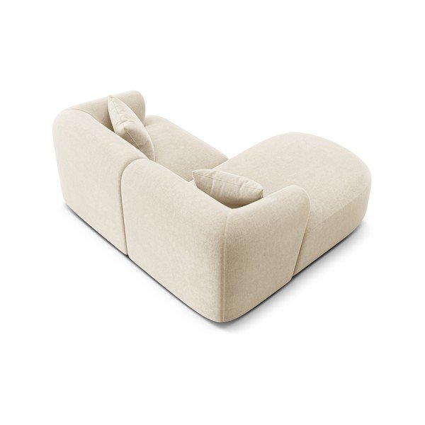Bež baršunasti kutna garnitura (s lijevim kutom/s ležaljkom) Campi – Cosmopolitan Design-image-4