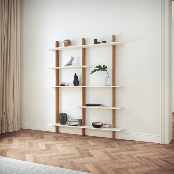 Bijeli regal s hrastovom konstrukcijom Tenzo Bridge, širine 162 cm-image-1