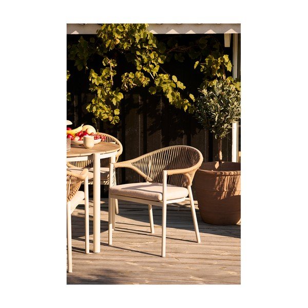 Bež metalna/podstavljena vrtna stolica Abela – House Nordic-image-1