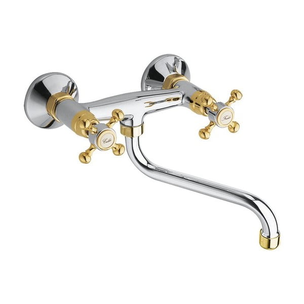 Zidna slavina za umivaonik u sjajno srebrnoj boji/u zlatnoj boji (s 1 izlazom) Antea – Sapho