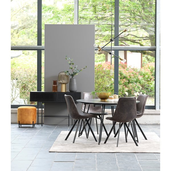 Crni konzolni stol od hrastovog drva s metalnim nogama Canett Oxford, duljina 120 cm-image-4