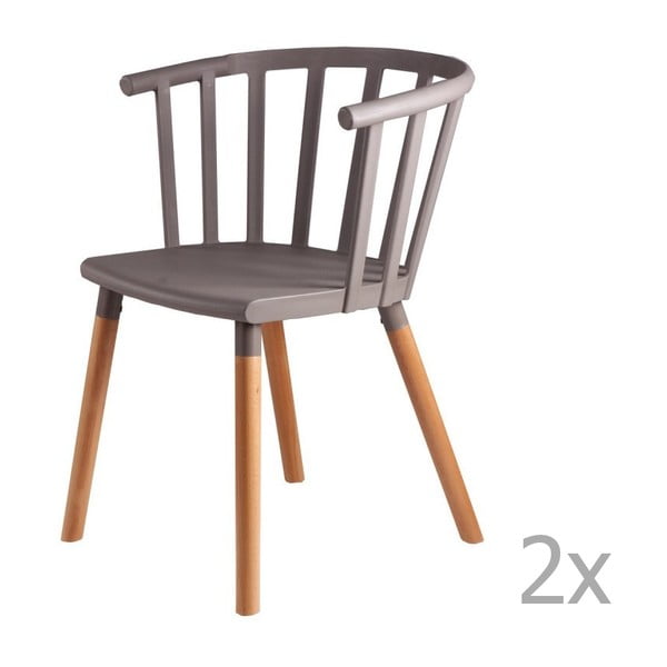Set od 2 blago sive stolice s drvenim nogama sømcasa Jenna