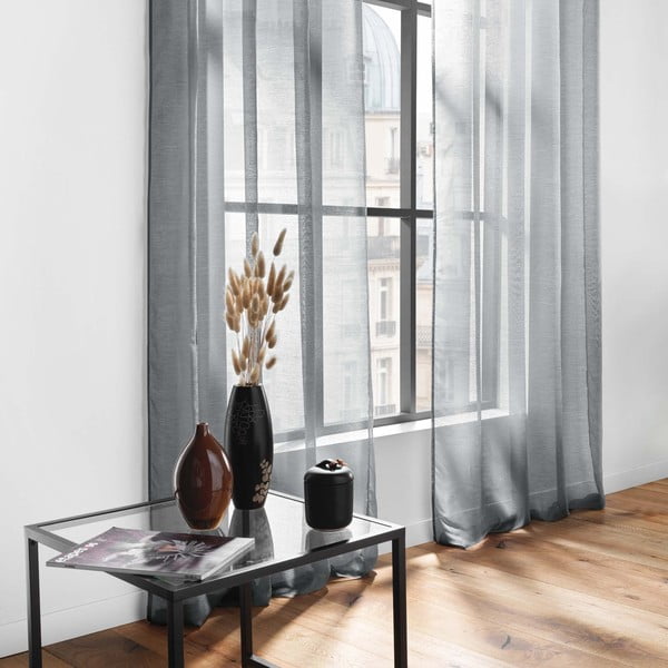 Siva prozirna zavjesa 140x240 cm Lissea – douceur d'intérieur-image-3