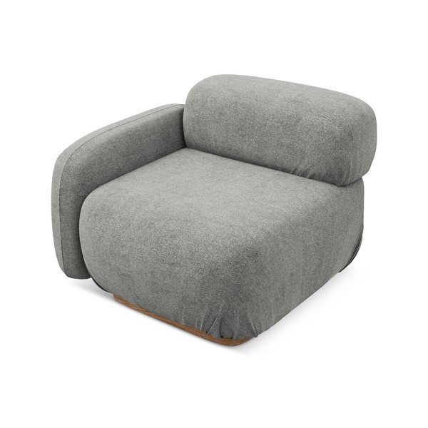 Siva modularna sjedeća garnitura od bouclé tkanine (s lijevim kutom) Ailani – Makamii-image-1