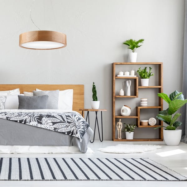 Smeđa viseća svjetiljka sa staklenim sjenilom ø 37 cm Eveline – LAMKUR-image-2