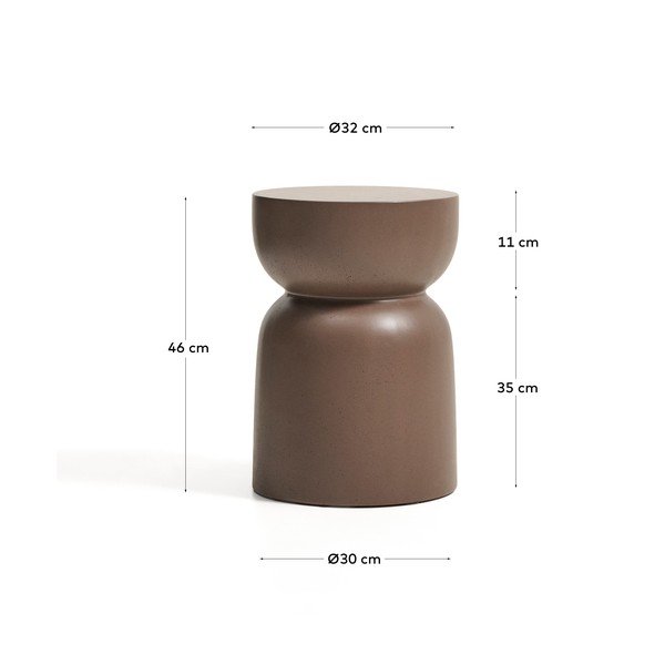Okrugao vrtni stolić betonski ø 32 cm Garbet – Kave Home-image-4