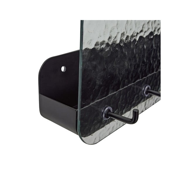 Crna metalna zidna vješalica s policom Shack - Hübsch-image-2