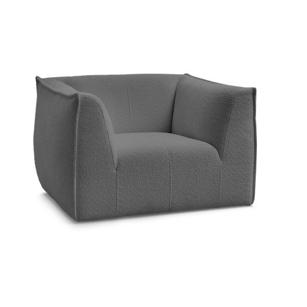 Tamno siva fotelja od bouclé tkanine Giorgia – Bobochic Paris