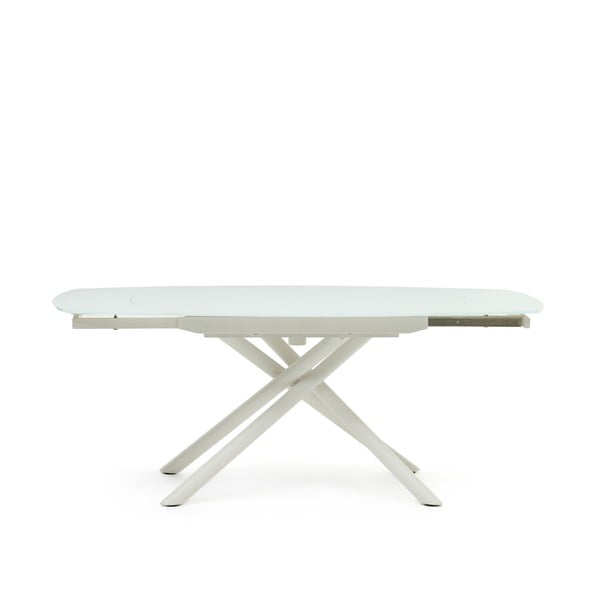 Bijeli proširiv blagovaonski stol sa staklenom pločom stola 100x130 cm Yodalia – Kave Home-image-3