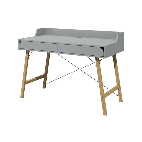Sivi pisaći stol Lotta BELLAMY, širina 120 cm-image-1