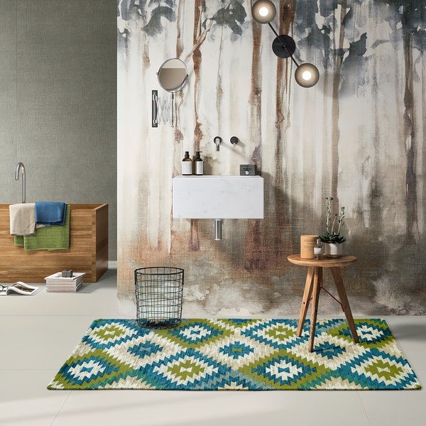 Zelena/plava periva staza 55x190 cm Avana Oasi – Floorita-image-1