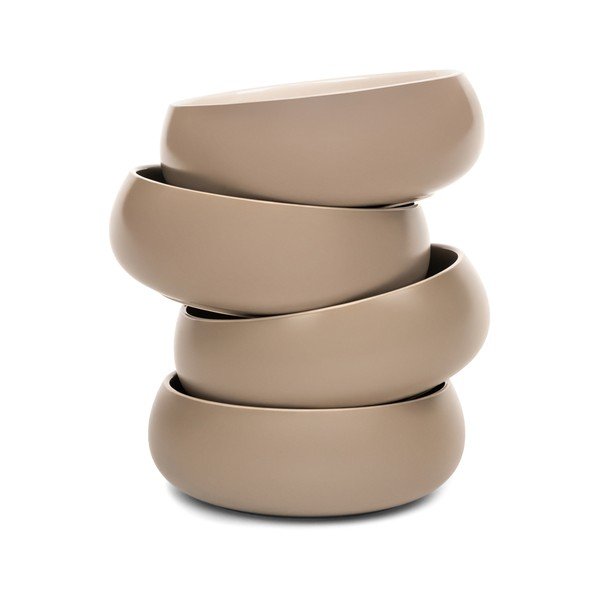 Bež zdjelice u setu 4 kom za juhu/za ramen od kamenine 1 l Terra Vira – Bonami Selection-image-2