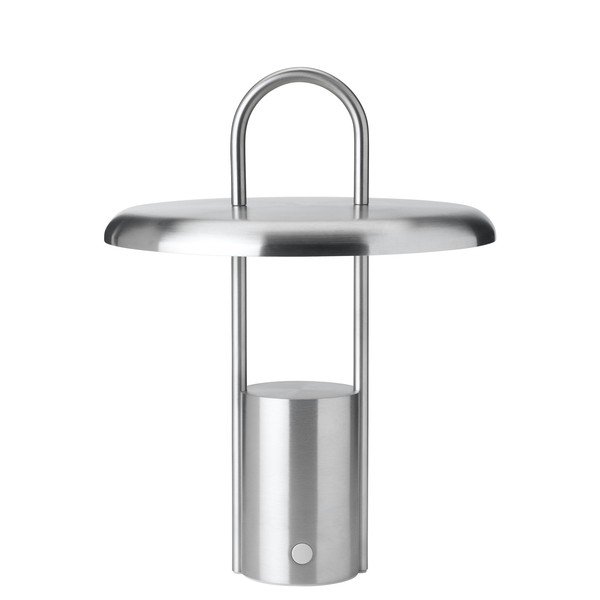 LED stolna lampa od nehrđajućeg čelika s mogućnosti zatamnjivanja u srebrnoj boji (visina 25 cm) Pier – Stelton