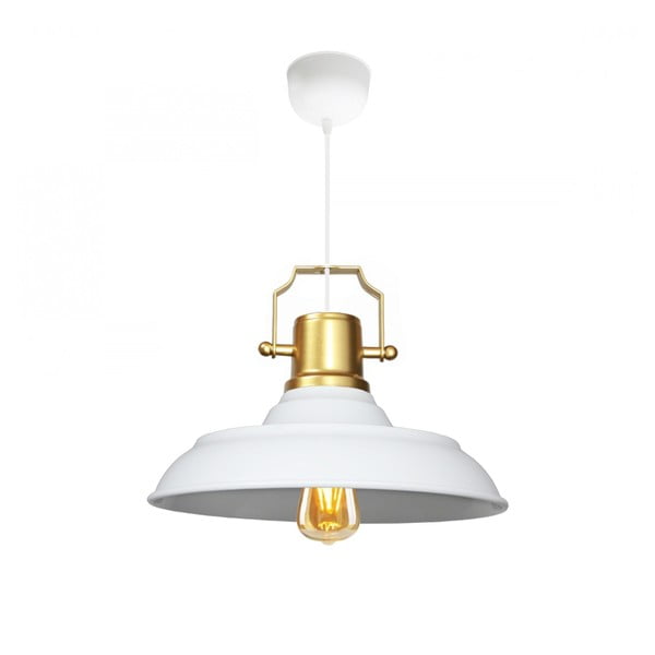 Bijela viseća svjetiljka s metalnim sjenilom ø 25 cm Tarsus – Opviq lights