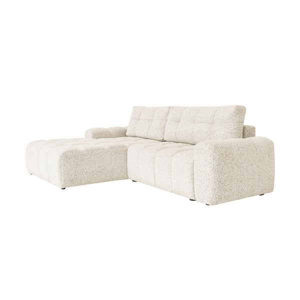 Krem sklopiva/s prostorom za odlaganje kutna garnitura (s lijevim kutom) Lulu – Miuform