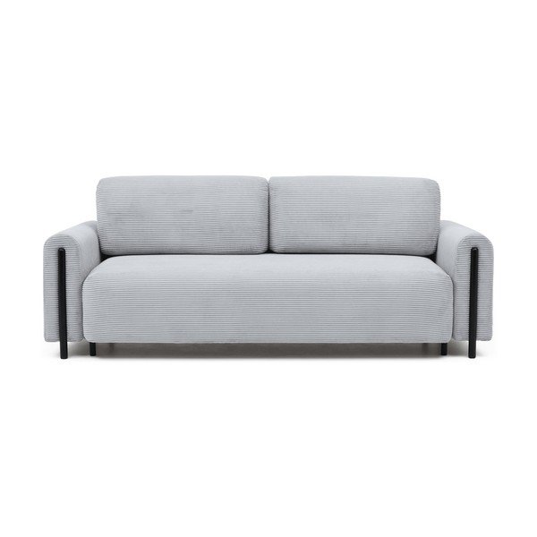 Siva sklopiva/s prostorom za odlaganje sofa od samta 244 cm Arcadova – ELTAP