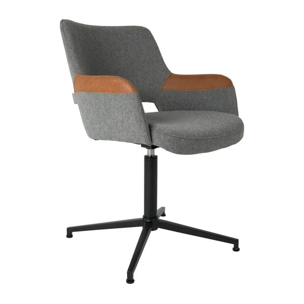 Siva uredska stolica sa smeđim detaljima Zuiver Syl