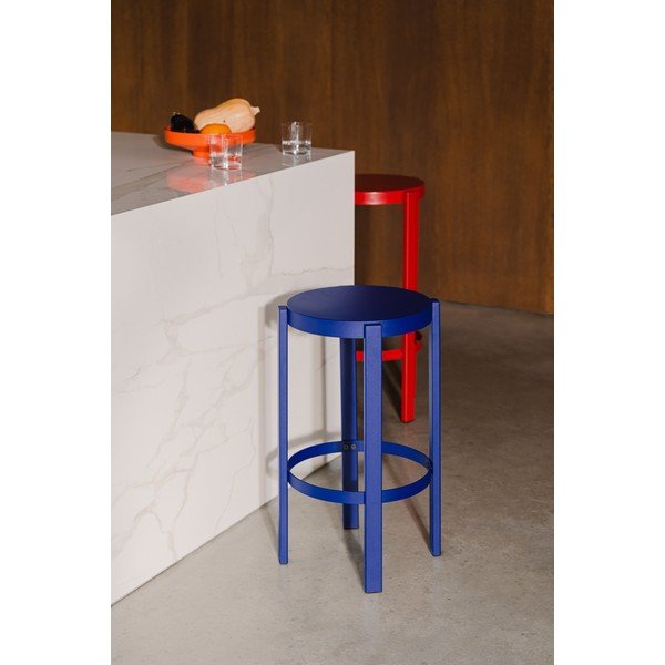 Plava željezna barska stolica (visine sjedala 65 cm) Doon – noo.ma-image-1