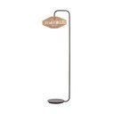 Mat crna/u prirodnoj boji stojeća svjetiljka s tekstilnim sjenilom (visina 164 cm) Lyra – Light & Living